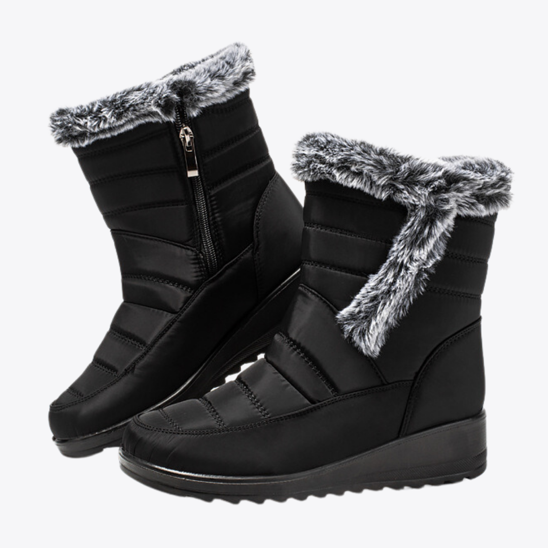 CMF Women Orthopedic Snow Boots Waterproof Arch-support Warm Thick Fur Non-slip Side Zipper