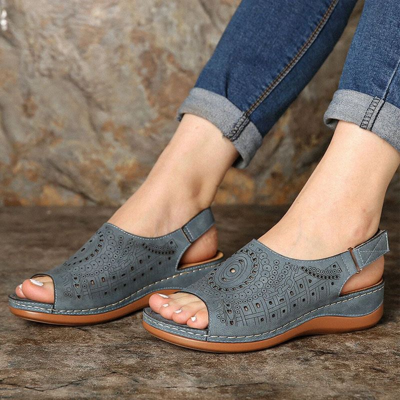 CMF Orthopedic Women Sandals Casual Open Toe Tribal Style Retro Wedge Sandals