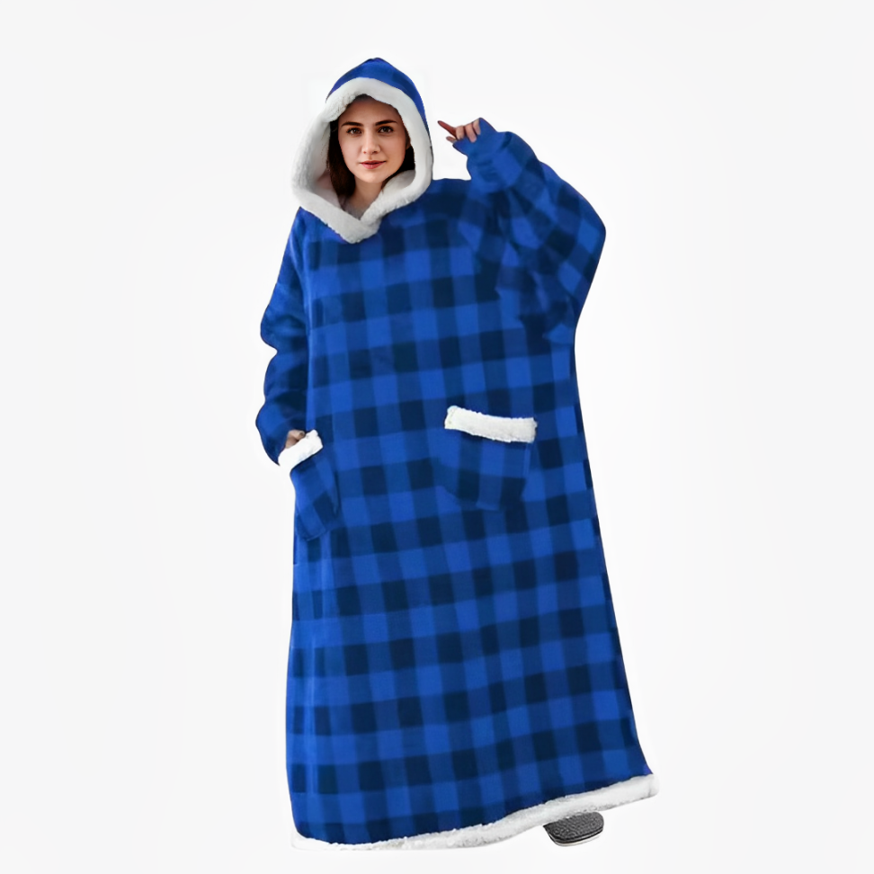 CMF Women Wearable Blanket Hoodie Oversized Long Fluffy Warm Sherpa Flannel Winter