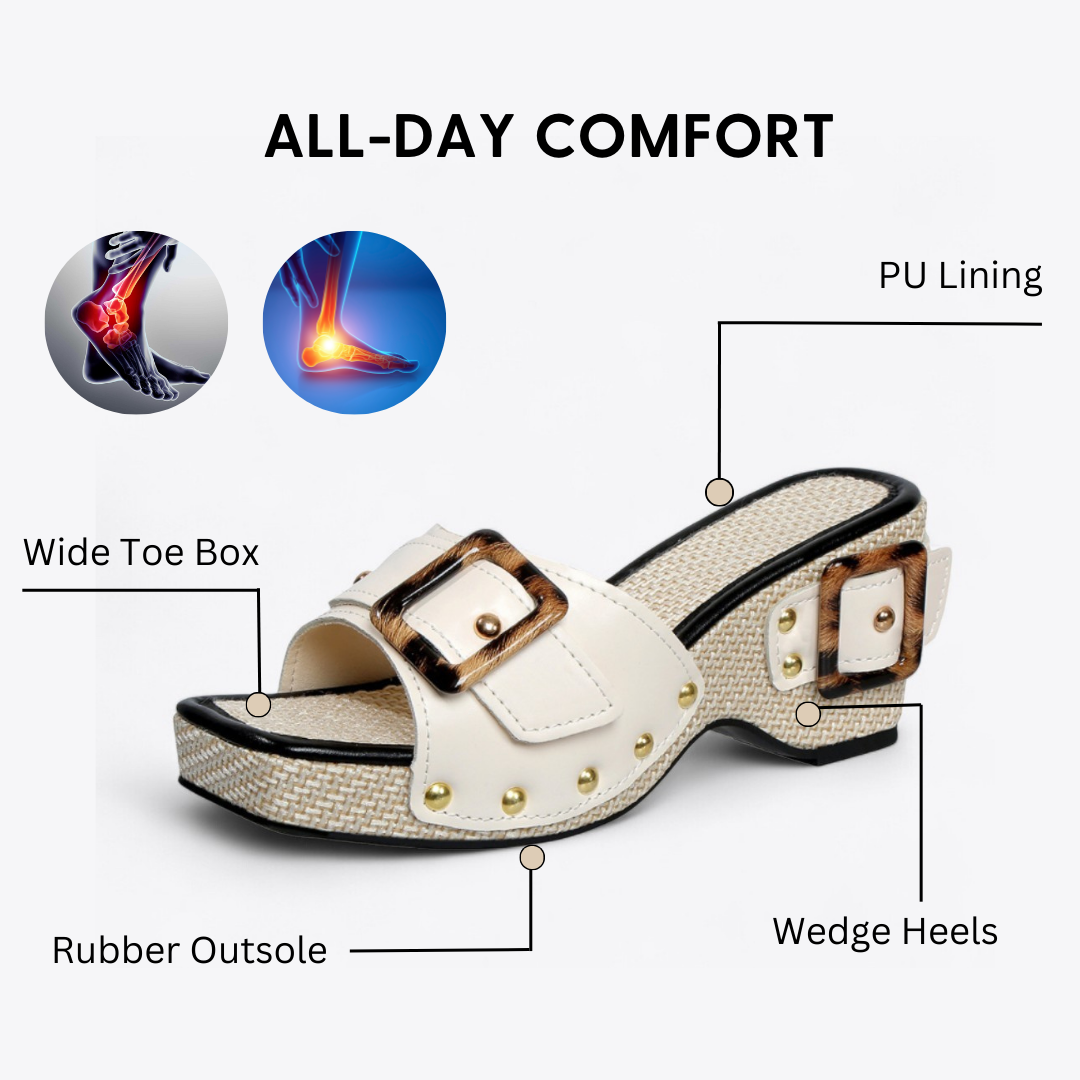 CMF Women Sandals Comfortable PU Leather Platform Wedge Heels Buckle Styles Summer Beach