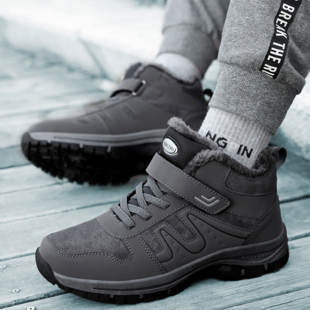 CMF Women Orthopedic Snow Boots Fur Lining Velcro Non-Skid Suede Winter Boots