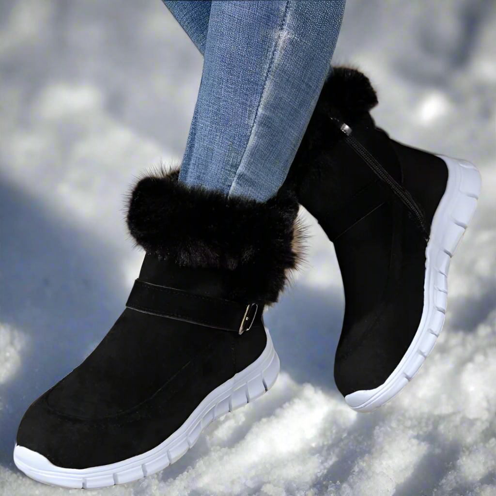 CMF Women Orthopedic Boots Comfortable Arch-support Best Warm Fur Soft Suede Non-slip Side Zipper