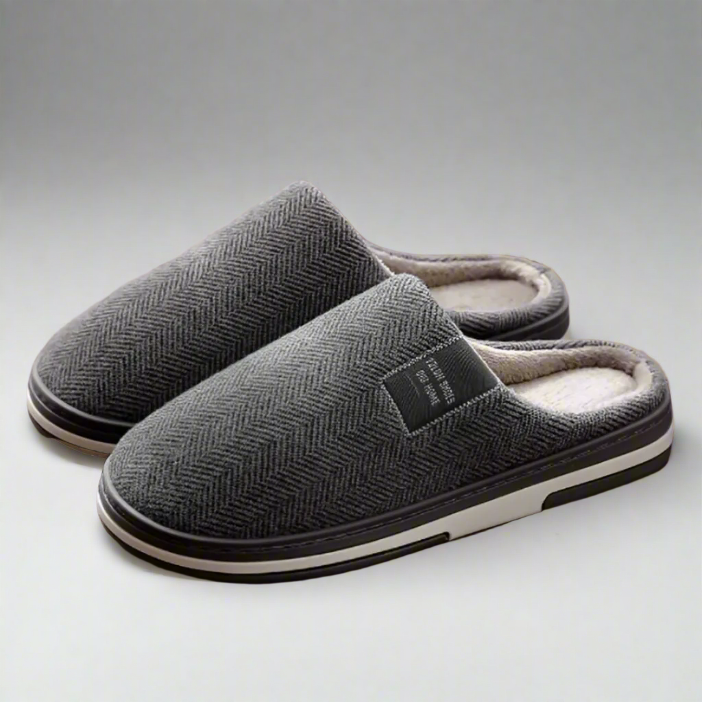 CMF Women Home Slippers Soft Plush Comfortable Warm Cotton Slip-on Wide Foot Indoor Walking