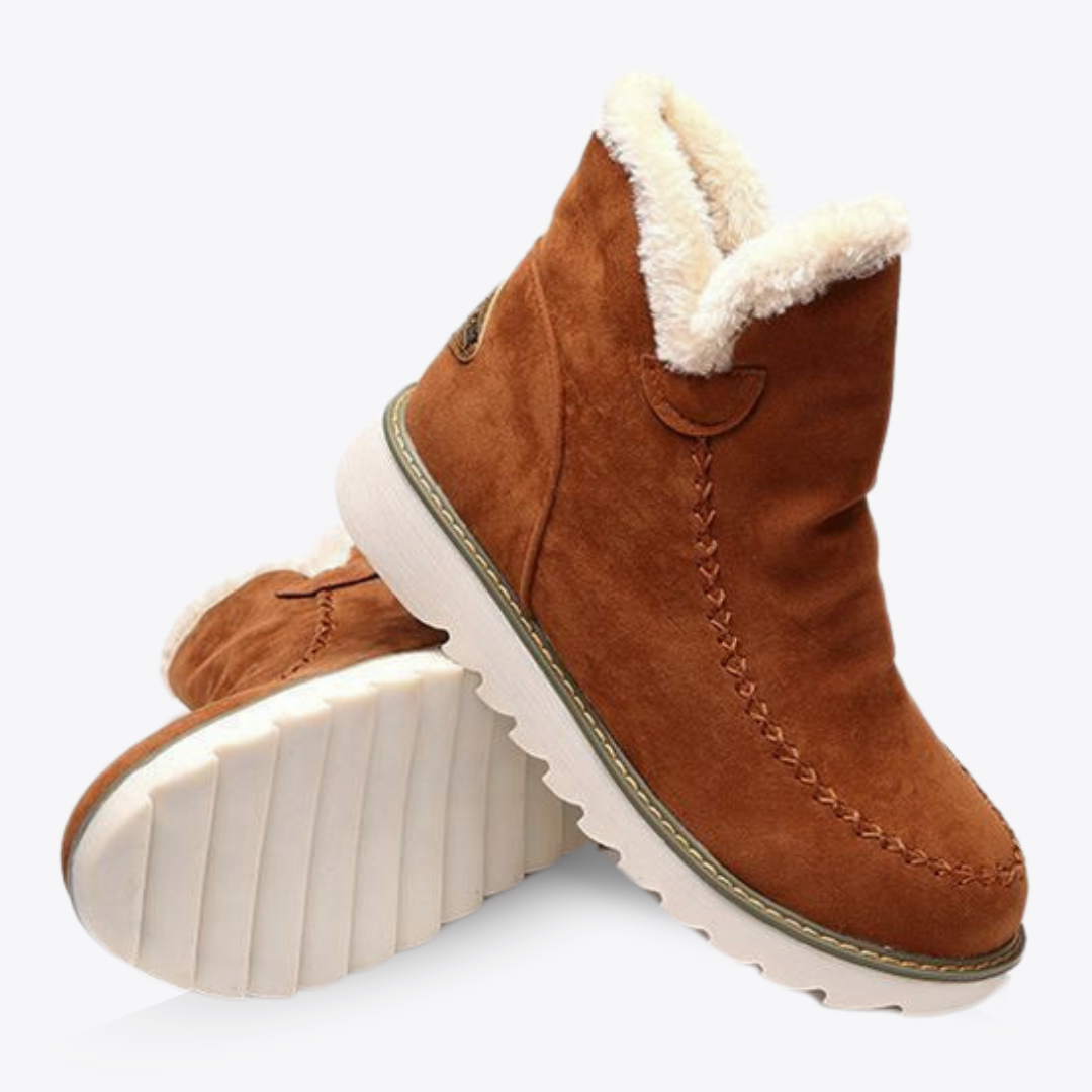 CMF Women Orthopedic Winter Boots Arch-support Water-Resistant Warm Plush Leather Anti-skid