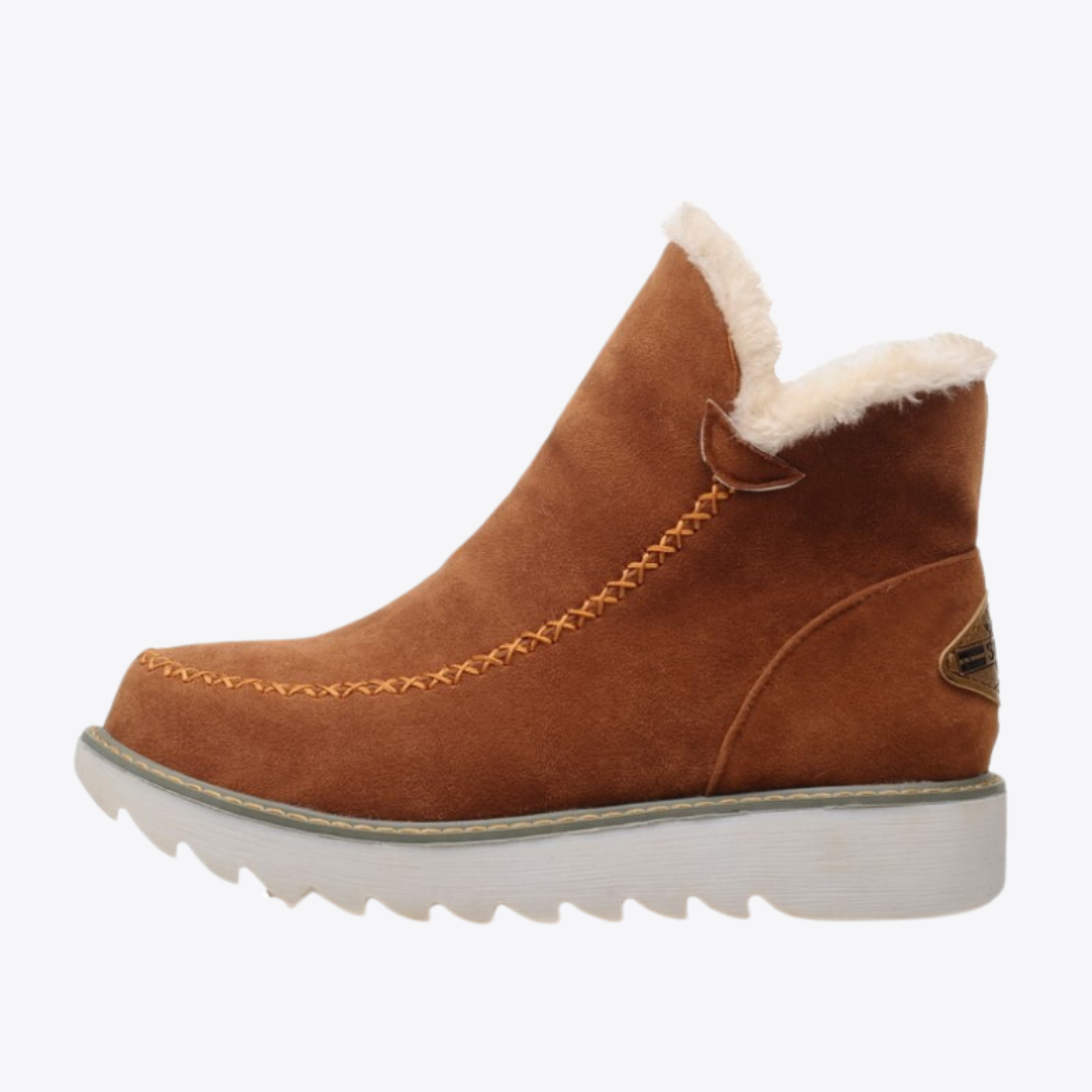 CMF Women Orthopedic Winter Boots Arch-support Water-Resistant Warm Plush Leather Anti-skid