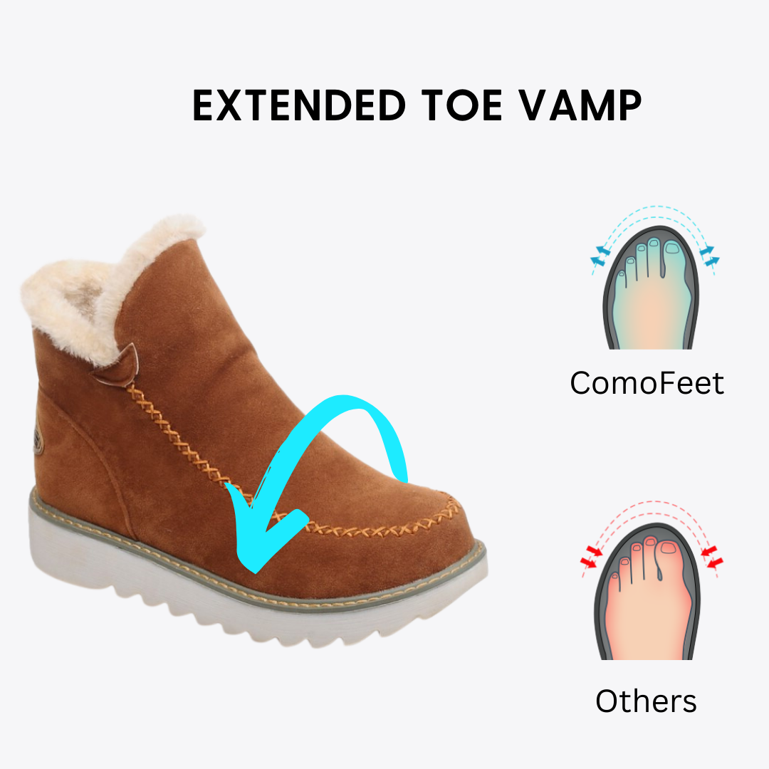 CMF Women Orthopedic Winter Boots Arch-support Water-Resistant Warm Plush Leather Anti-skid