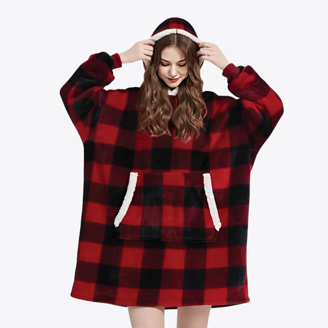 CMF Women Wearable Blanket Hoodie Oversized Warm And Fluffy Large Pocket Cozy Ribbed Cuffs