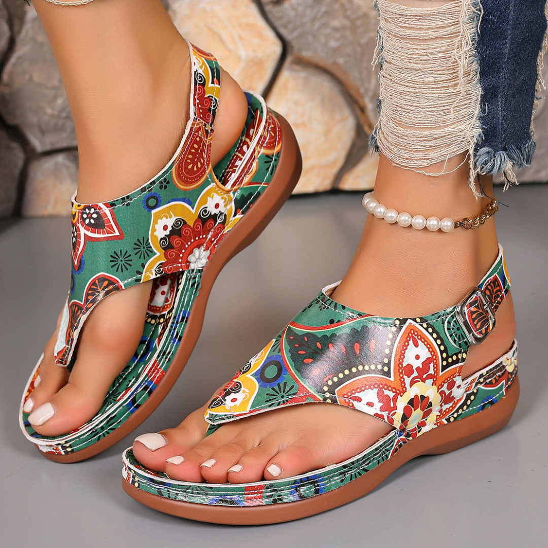 CMF Women Orthopedic Sandals Airy Waterproof Arch-support Flower Buckle Beach Summer