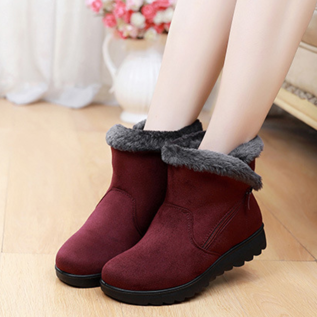 CMF Women Orthopedic Boots Arch-support Side-Zipper Seamless Velvet Modern Plush Warm