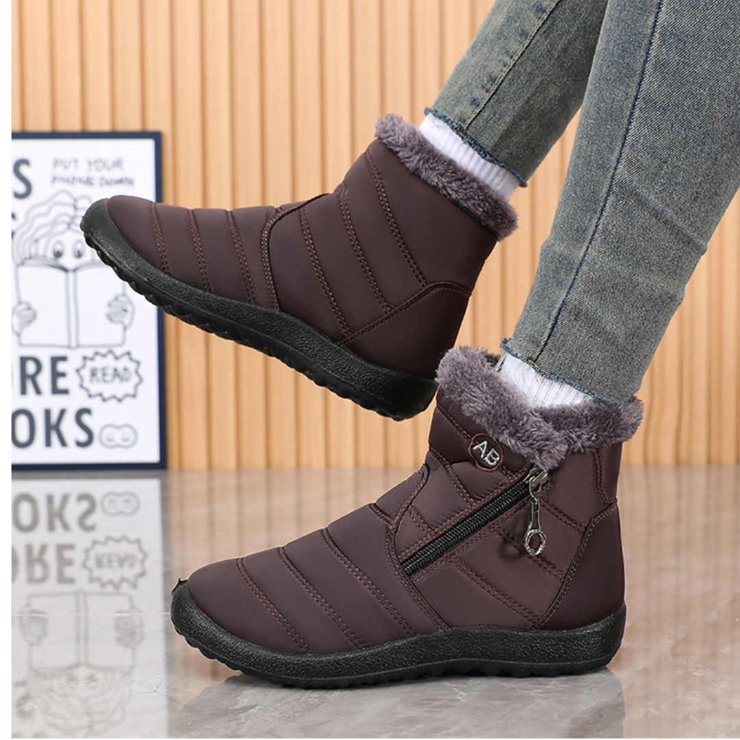 CMF Women Orthopedic Boots Waterproof Arch-support Fur-lined Slip On Winter Warm Snow