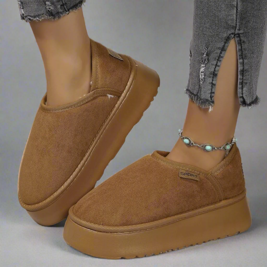 CMF Women Indoor Slippers Super Warm Comfortable Plush Anti-slip Suede Outdoor Winter Boots