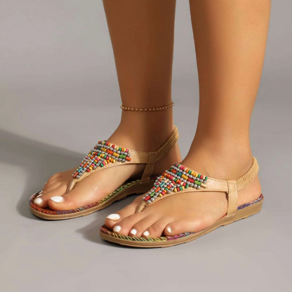 CMF Women Orthopedic Sandals Bohemian Style Clip Toe Summer Soft Bottom Beach Sandals