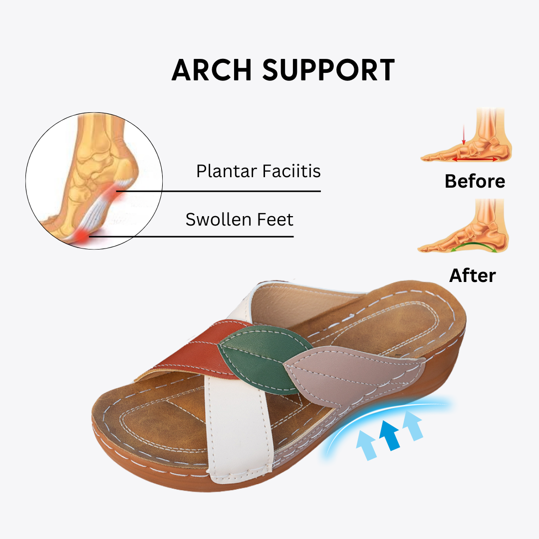 CMF Women Sandals Arch Support Comfortable Lightweight Soft-cushioned Sole Slip-on Retro Design for Summer