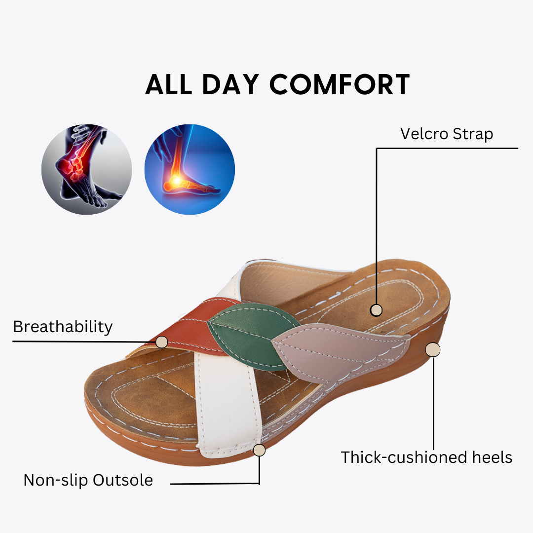 CMF Women Sandals Arch Support Comfortable Lightweight Soft-cushioned Sole Slip-on Retro Design for Summer
