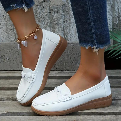 CMF Women Orthopedic Shoes Leather Waterproof Slip on Flat Loafers Shoes