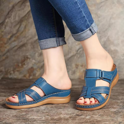 CMF Orthotic Women Wedge Sandals Comfy Open Toe Hollow out Retro Beach Sandals