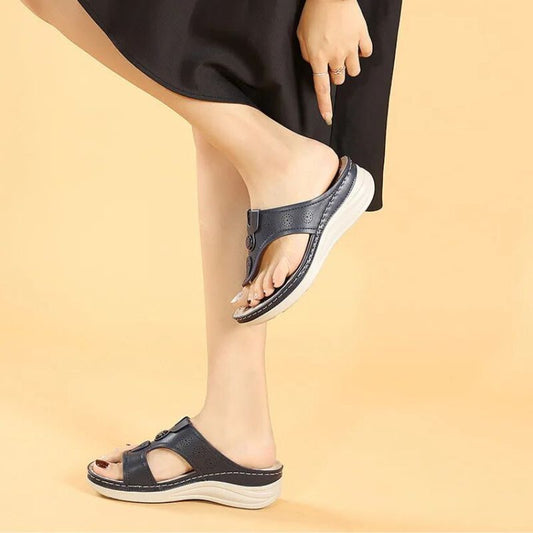 CMF Women Sandals Orthopedic Premium Leather Open Toe Anti-slip Slippers