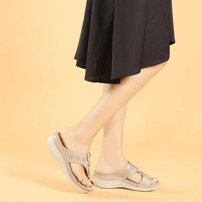 CMF Women Sandals Orthopedic Premium Leather Open Toe Anti-slip Slippers