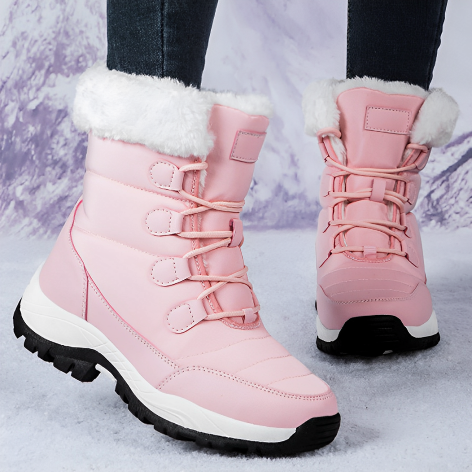 CMF Women Orthopedic Snow Boots Waterproof Arch-support Plushy Warm Anti-slip Chunky Winter Design