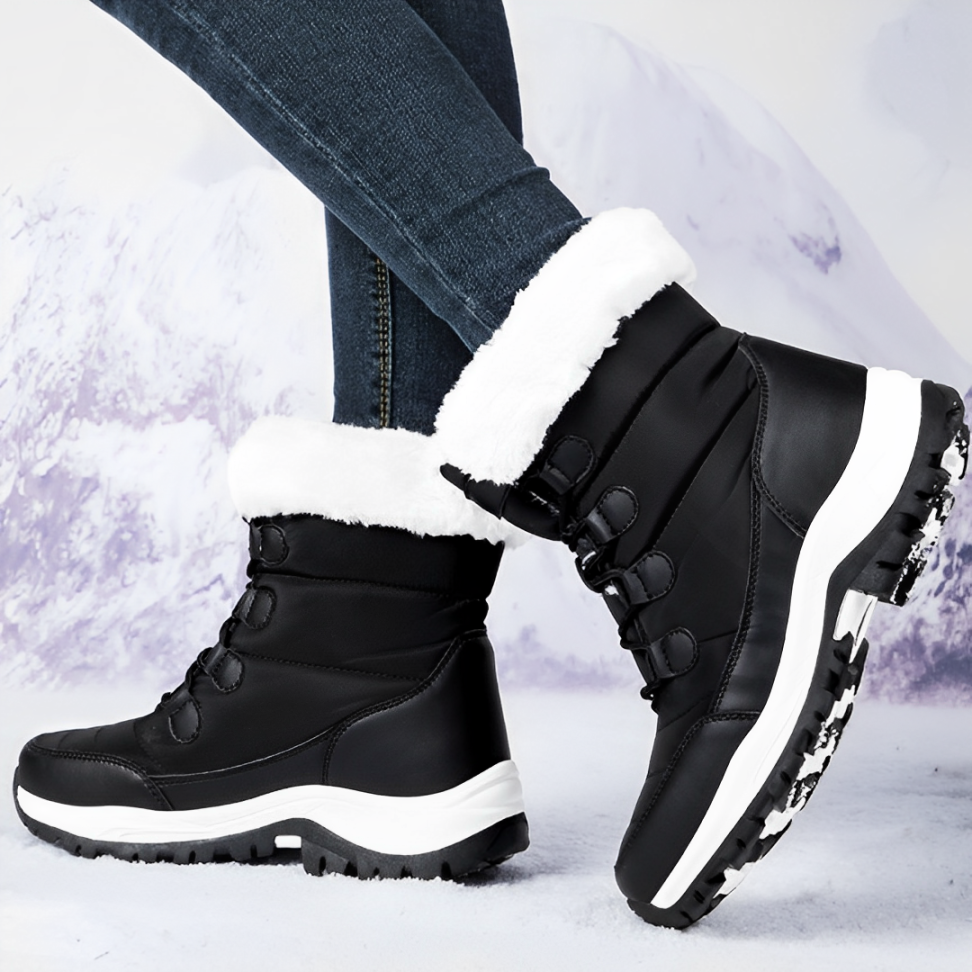 CMF Women Orthopedic Snow Boots Waterproof Arch-support Plushy Warm Anti-slip Chunky Winter Design