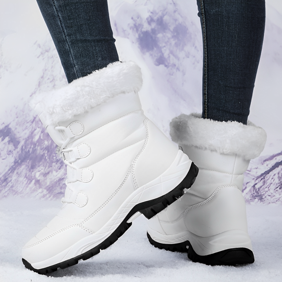 CMF Women Orthopedic Snow Boots Waterproof Arch-support Plushy Warm Anti-slip Chunky Winter Design