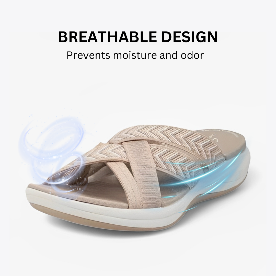 CMF Women Orthopedic Slippers Arch-support Breathable Open Toe Cross-strap Beach Summer Trendy