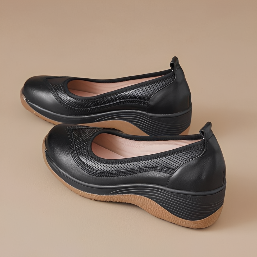 CMF Women Orthopedic Shoes Arch-suppport Comfortable Leather Slip-on E – Comofeet