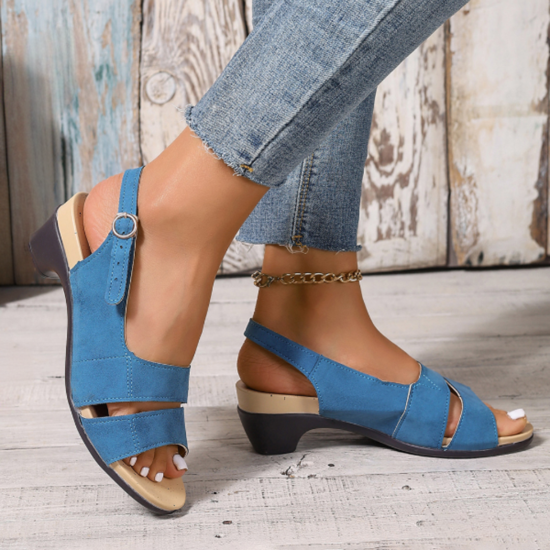 CMF Women Dress Sandals Comfortable Low Heels Open Toe Chunky Summer Elegant Slingbacks