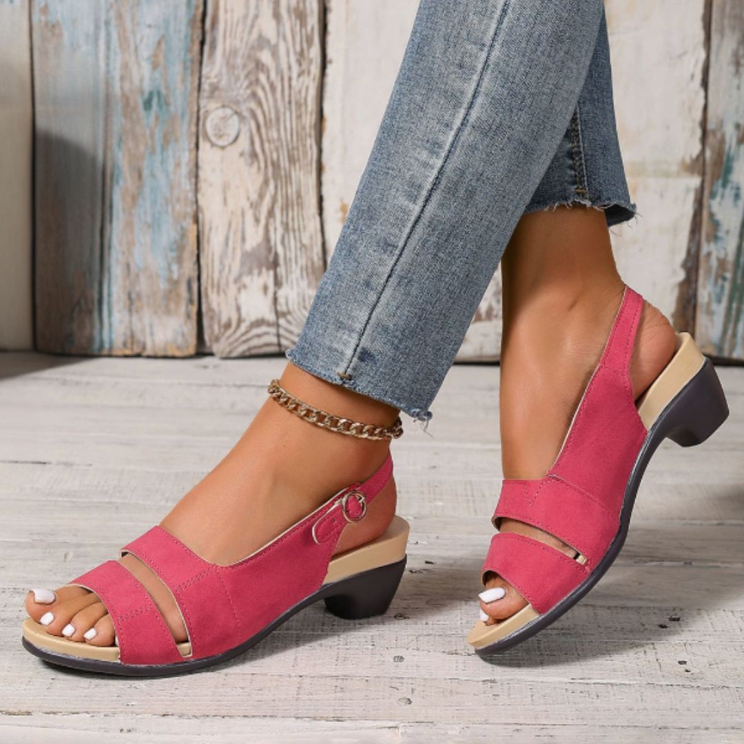 CMF Women Dress Sandals Comfortable Low Heels Open Toe Chunky Summer Elegant Slingbacks
