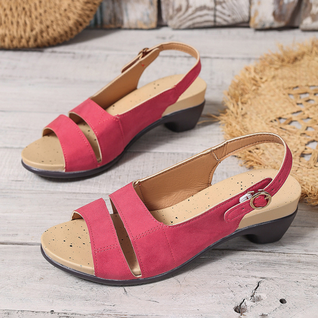 CMF Women Dress Sandals Comfortable Low Heels Open Toe Chunky Summer Elegant Slingbacks