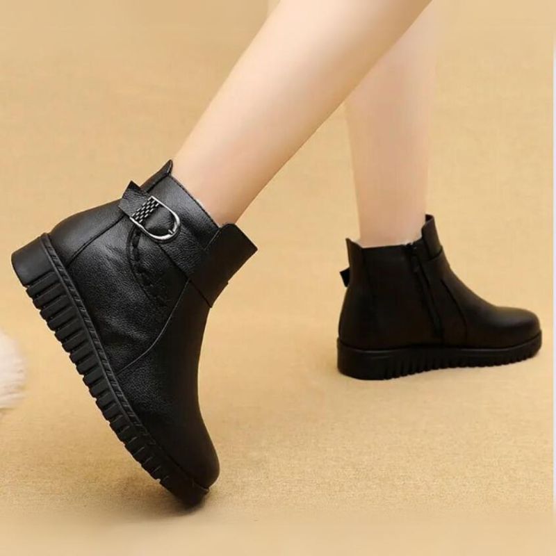 CMF Women Orthopedic Winter Boots Genuine Leather Non-slip Warm Fur Ankle Boots