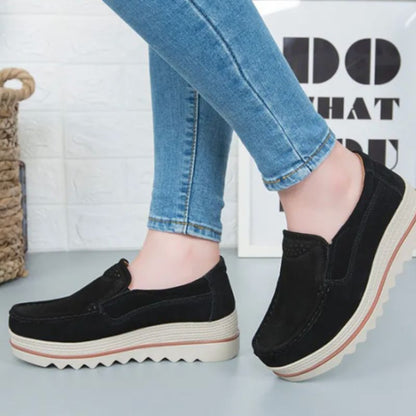 CMF Orthopedic Shoes Soft Sole Platform Slip On Suede Fashionable Women Loafers