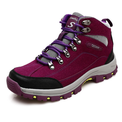 CMF Orthopedic Plush Lace Up Stable Sole Weatherproof Snow Hiking Shoes for Women
