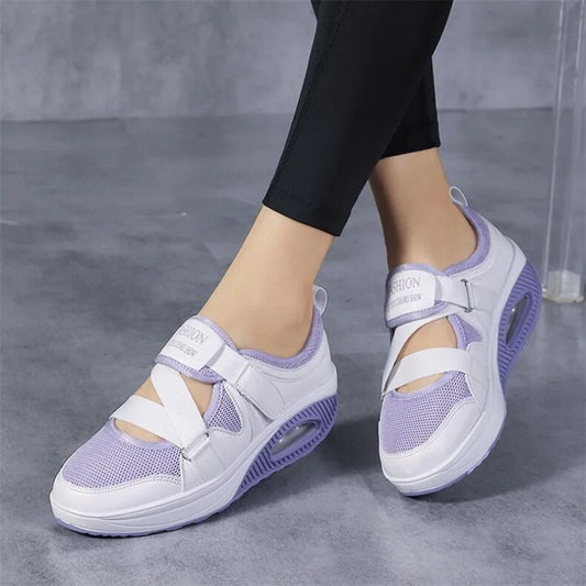 CMF Women Orthopedic Sneakers Mesh Air Cushion Velcro Ventilation Unique Style Shoes