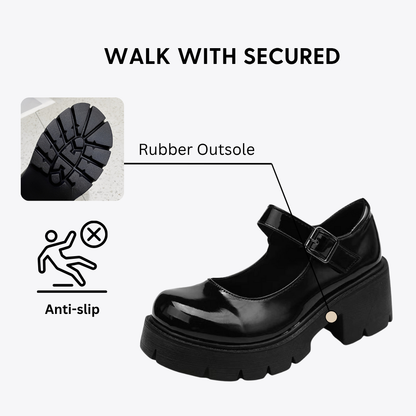CMF Women Shoes Comfortable Mary Jane Platform Leather Buckle Elegance Walking