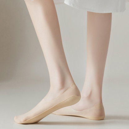 CMF Women Set 3 Ice Silk Socks Ultra Thin No Show Socks Breathable Smooth Cotton Non-slip
