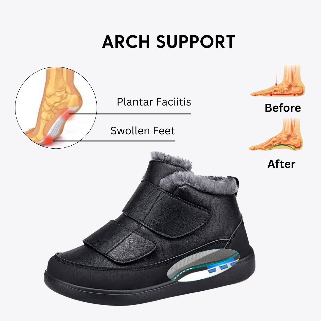 CMF Women Orthopedic Boots Winter Warm Comfy Arch-support Waterproof Non-slip Walking