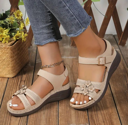 CMF Orthopedic Women Sandals Comfy New Summer Vintage Flowers Platform