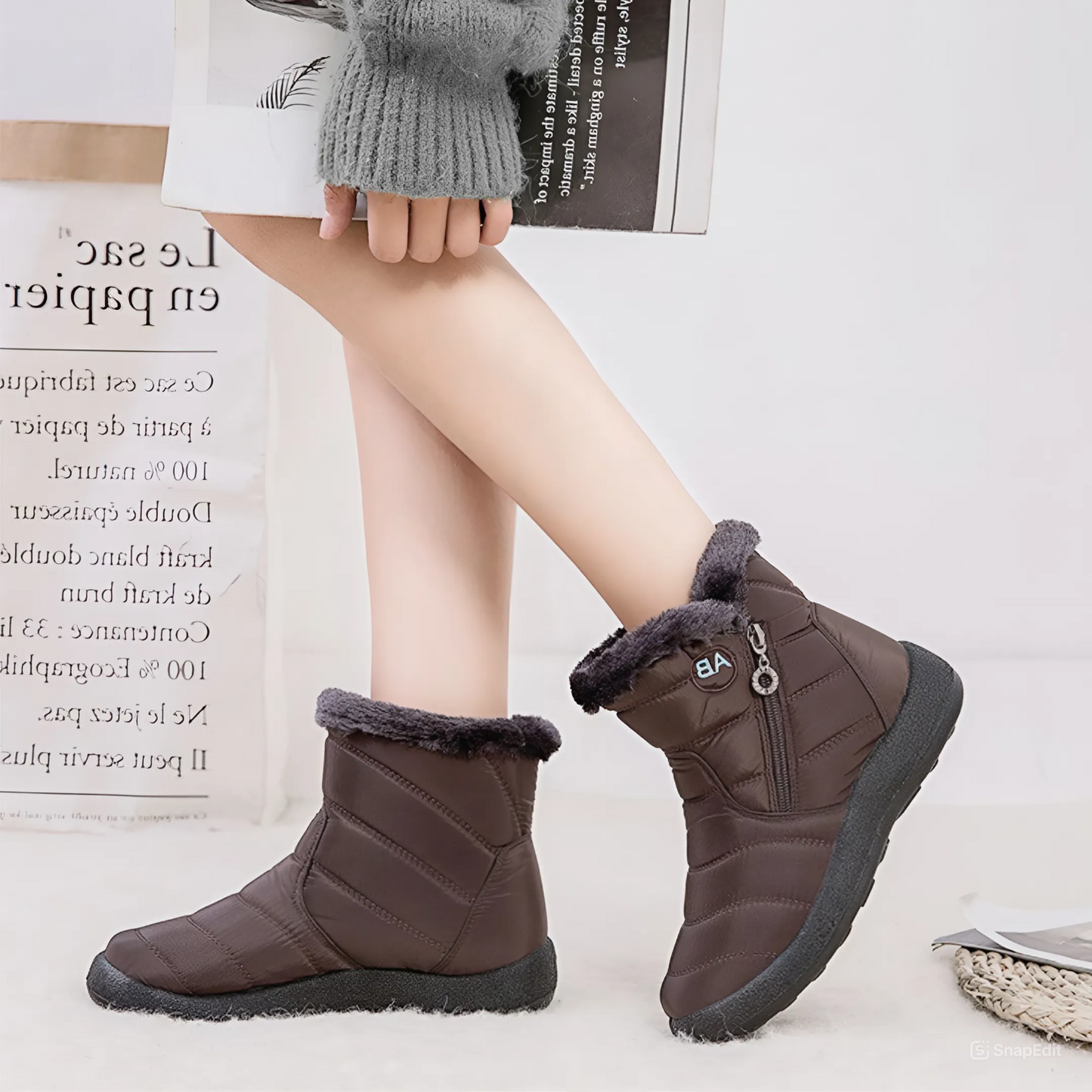 CMF Orthopedic Shoes Waterproof Fur-lined Slip On Winter Women Snow Boots